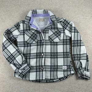 Weatherproof Vintage Kids S Sherpa Lined Fleece Shirt Jacket White Black Plaid